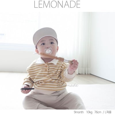 LEMONADE50｜(55cm-85cm) 2色有領條紋上衣24