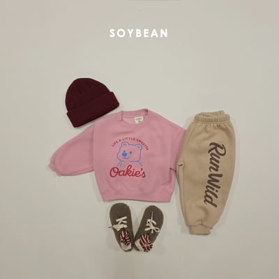 Soybean33｜(75cm-118cm) 英字印花休閒束口褲5