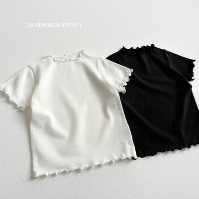 vivid48｜(78cm-125cm) 2款百搭素色木耳邊上衣3