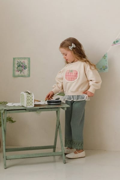 FLO18｜(75-140) 3色蕾絲滾邊直筒長褲6