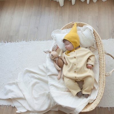 LEMONADE27｜(55cm-85cm) 3色條紋羅紋連身衣含帽子13