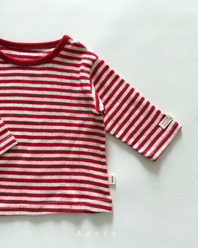 AOSTA22｜(6m-5y) 透氣條紋上衣5