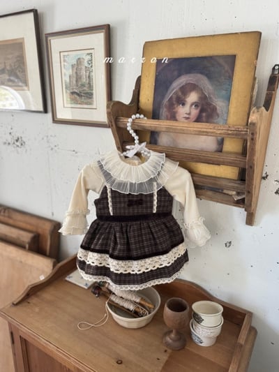 Marron 43｜(3m-18m) 法式吊帶格紋層次裙包屁衣21