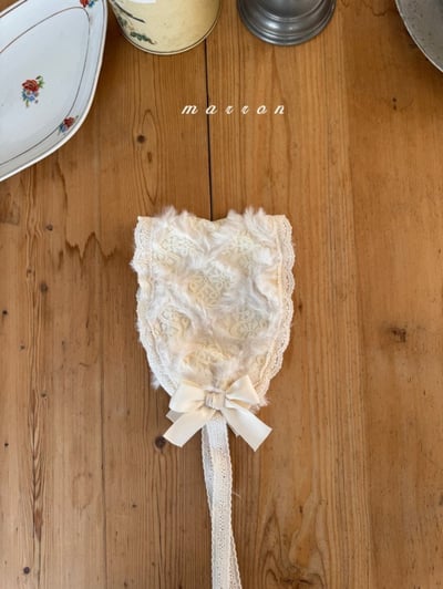 Marron 53｜(3m-18m) 宮廷蕾絲羽毛髮帶3