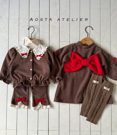 AOSTA26｜(6m-5y) 冬季磨毛蝴蝶結洋裝24