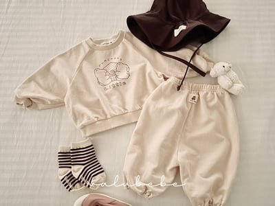 Valubebe01｜(65-90) 英字縮口褲14