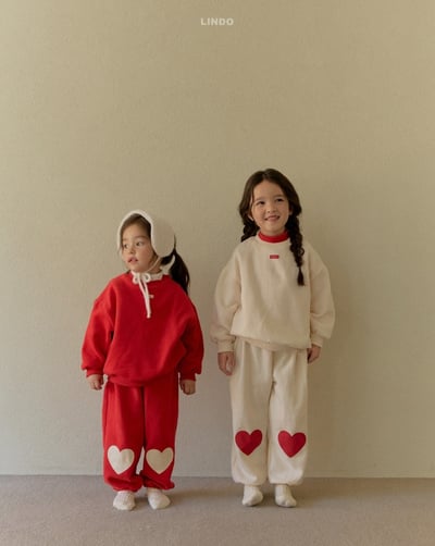 Lindo57｜(80cm-125cm) 愛心休閒縮口褲8