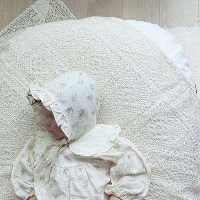 LEMONADE25｜(55cm-85cm) 2色玫瑰碎花包屁衣含帽子22