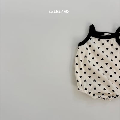 lala land34｜(3m-18m) 2色波點愛心細肩包屁衣17
