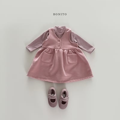 Bonito19｜(75cm-125cm) 簡約內刷毛背心洋裝3