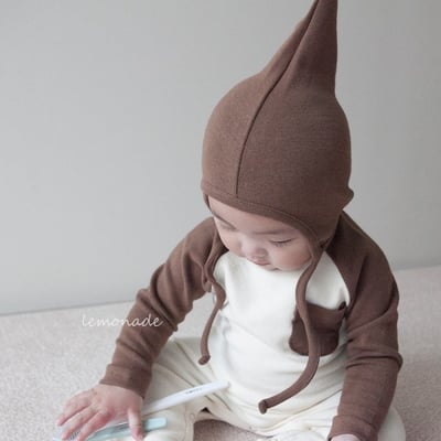 LEMONADE47｜(55cm-85cm) 3色撞色口袋連身包屁衣含帽子6