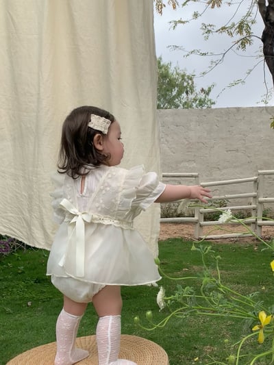 JE23｜(73-90cm) 蕾絲背心公主包屁衣套裝7