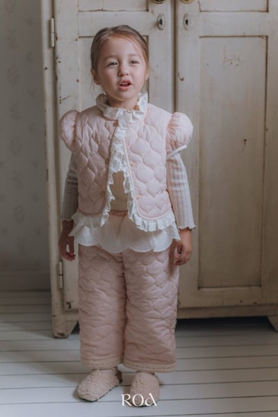 ROA09｜(80cm-120cm) 2色菱格蕾絲邊鋪棉背心15