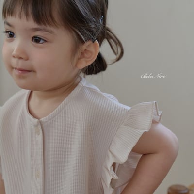 bebe nine45  (65cm-115cm) 2色荷葉鈕釦開衫套裝10