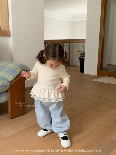 JE 661｜(80-110cm)  絨毛蕾絲束腳褲19