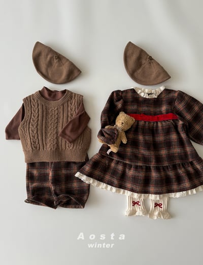 AOSTA31｜(6m-5y) 格紋直筒長褲19