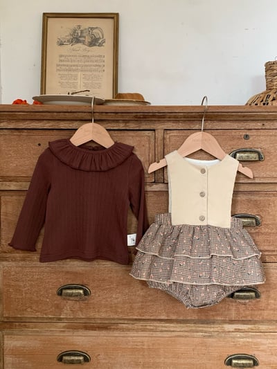 JE621｜(73cm-100cm) 背心碎花包屁裙/荷葉上衣11