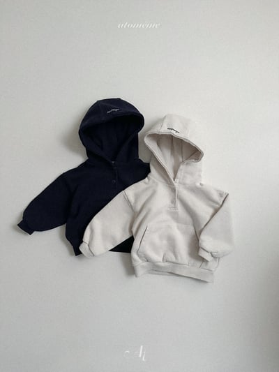 Atomeme32｜(70-110) 簡約刺繡休閒連帽上衣5