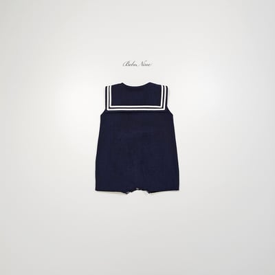 bebe nine35  (6m-24m) 3色海軍翻領連身服8