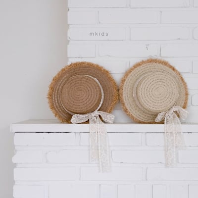 M-KIDS47｜(65-115cm) 蕾絲草帽8