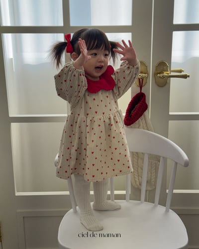 Cieldemaman18｜(3M~15M)  愛心翻領連身裙3