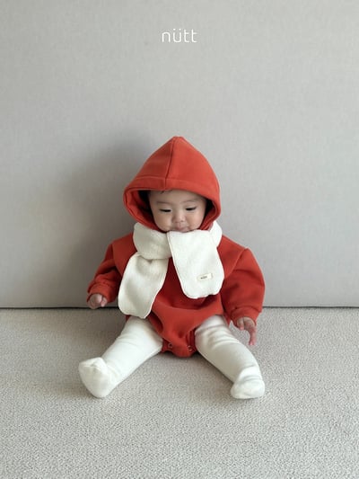 Nutt08｜(3m-16m) 簡約連帽包屁衣含圍巾7