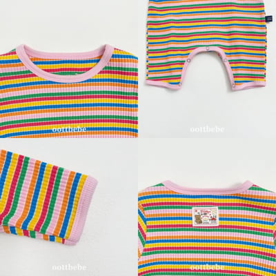 Oottbebe35｜(0m-12m) 繽紛條紋居家包屁褲裝9