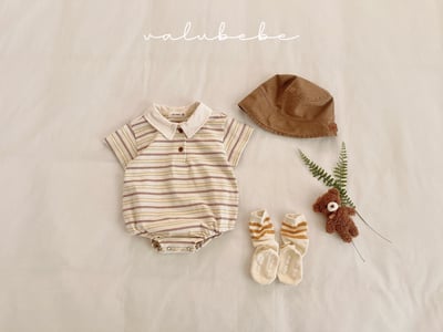 Valubebe 42｜(65-80cm) 襯衫條紋連身服11