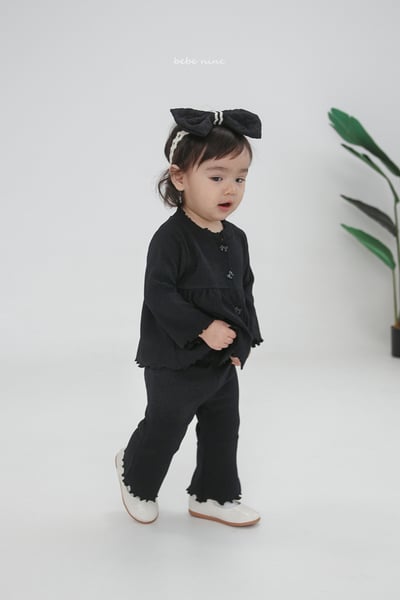 bebe nine10  (65-115) 2色蝴蝶結鈕扣套裝2