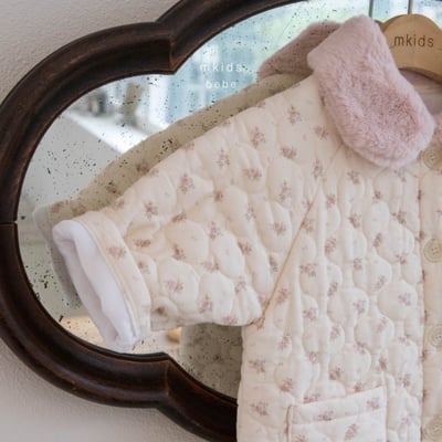 M-KIDS04｜(65-80cm) 2色絎縫夾層棉碎花連身衣7