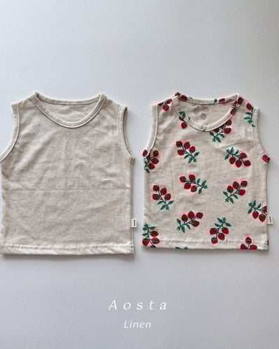 AOSTA21｜(6m-5y) 2款亞麻夏季無袖背心1