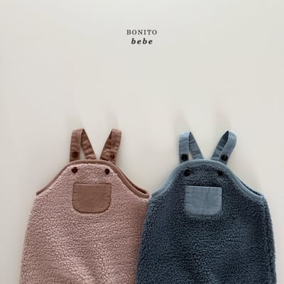 Bonito68｜(3m-18cm) 口袋刷毛吊帶褲3