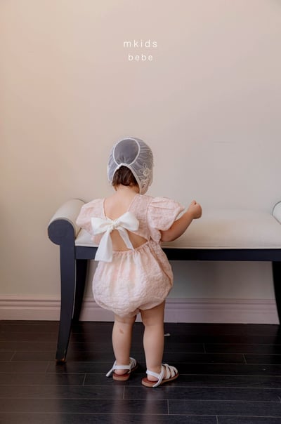 M-KIDS34｜(65-80cm) 玫瑰緞帶包屁衣10