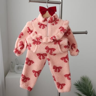 gioiello02｜(85-130cm) 蝴蝶結毛呢套裝6