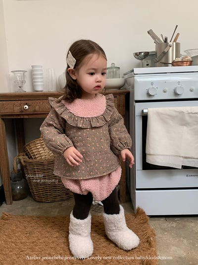 JE 642｜(80-110cm)  絨毛小碎花包屁裝19