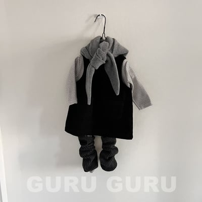 GURU GURU24｜(6m-24m) 2色燈芯絨口袋背心佯裝3