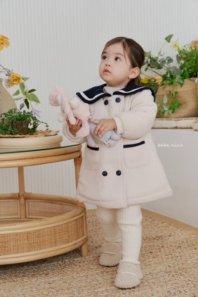 bebe nine30 (65cm-115cm) 1色海軍排釦大衣外套5