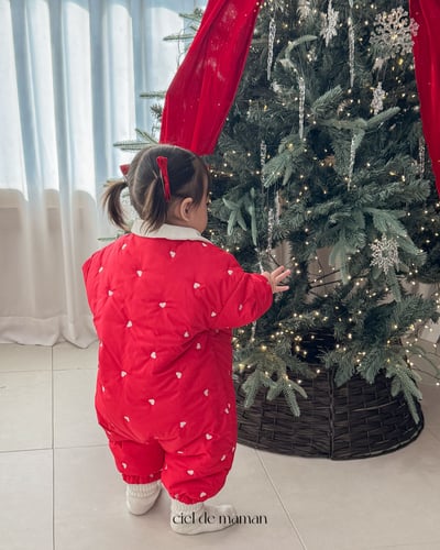 Cieldemaman16｜(6M~24M)  2色愛心羽絨連身服14