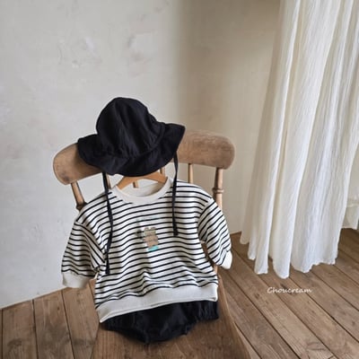 Choucream01｜(6m-18m) 羽球小熊條紋上衣9