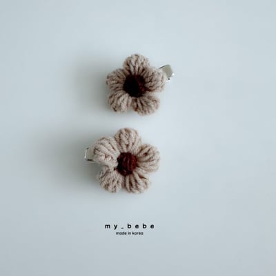 my_bebe35｜(free) 針織小花胎毛夾1