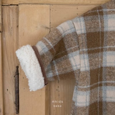 M-KIDS08｜(65-80cm) 1色刷毛格紋拉鍊連身衣10