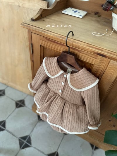 Marron 39｜(3m-18m) 法式簡約針織洋裝包屁衣7