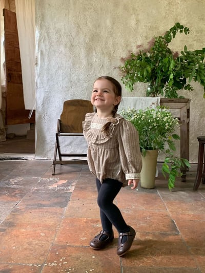 JE574｜(66-90cm) 花邊領條紋包屁衣17