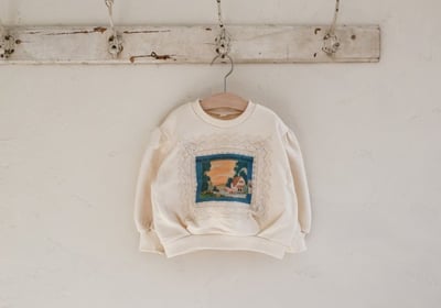 FLO50｜(75-140) 2色法式油畫插圖休閒上衣25