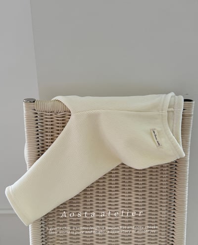 AOSTA45｜(6m-5y) 素面內刷毛合身褲3