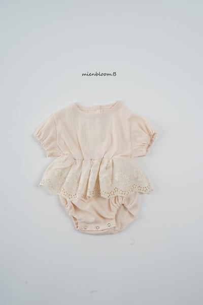 Bloom.b04｜(0m-18m) 棉麻簡約襯裙包屁衣6