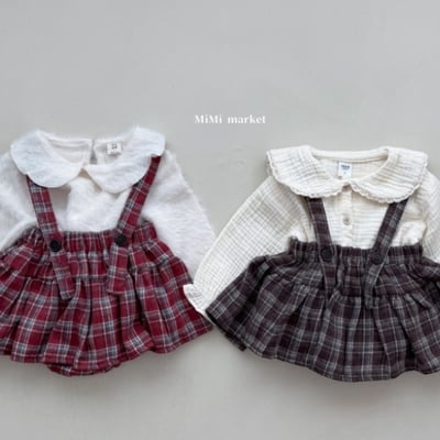 mimi market21 (65-85cm)  格紋吊帶裙3