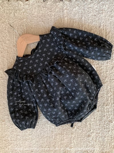 JE 631｜(66-90cm)  小碎花公主袖包屁衣11