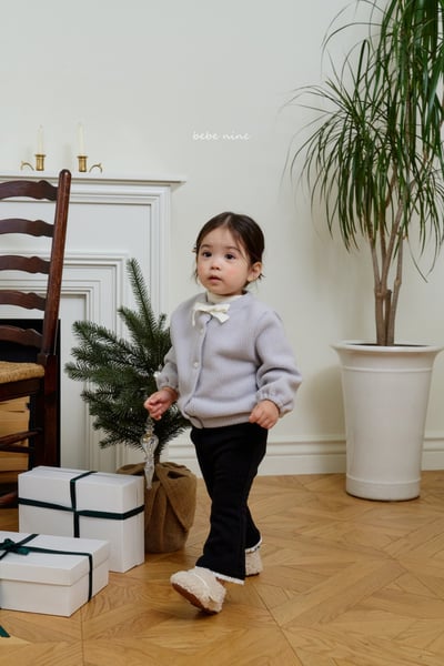 bebe nine45 (65cm-115cm) 3色針織緞帶開襟外套2