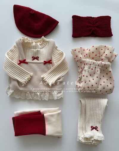 AOSTA68｜(6m-5y) 蝴蝶結蕾絲肩帶背心16